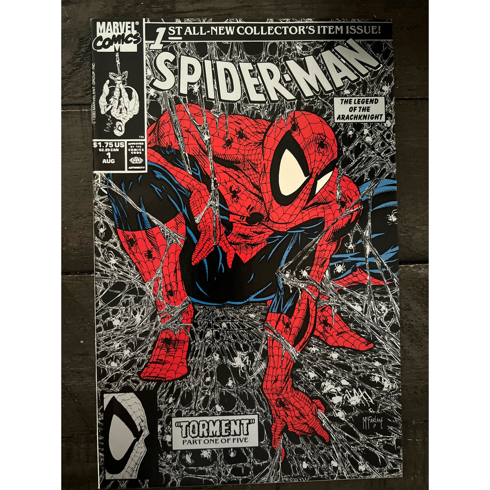 VINTAGE 1990 Marvel "SPIDER-MAN" #1 - M - SPECIAL ED. "SILVER" McFARLANE COVER!